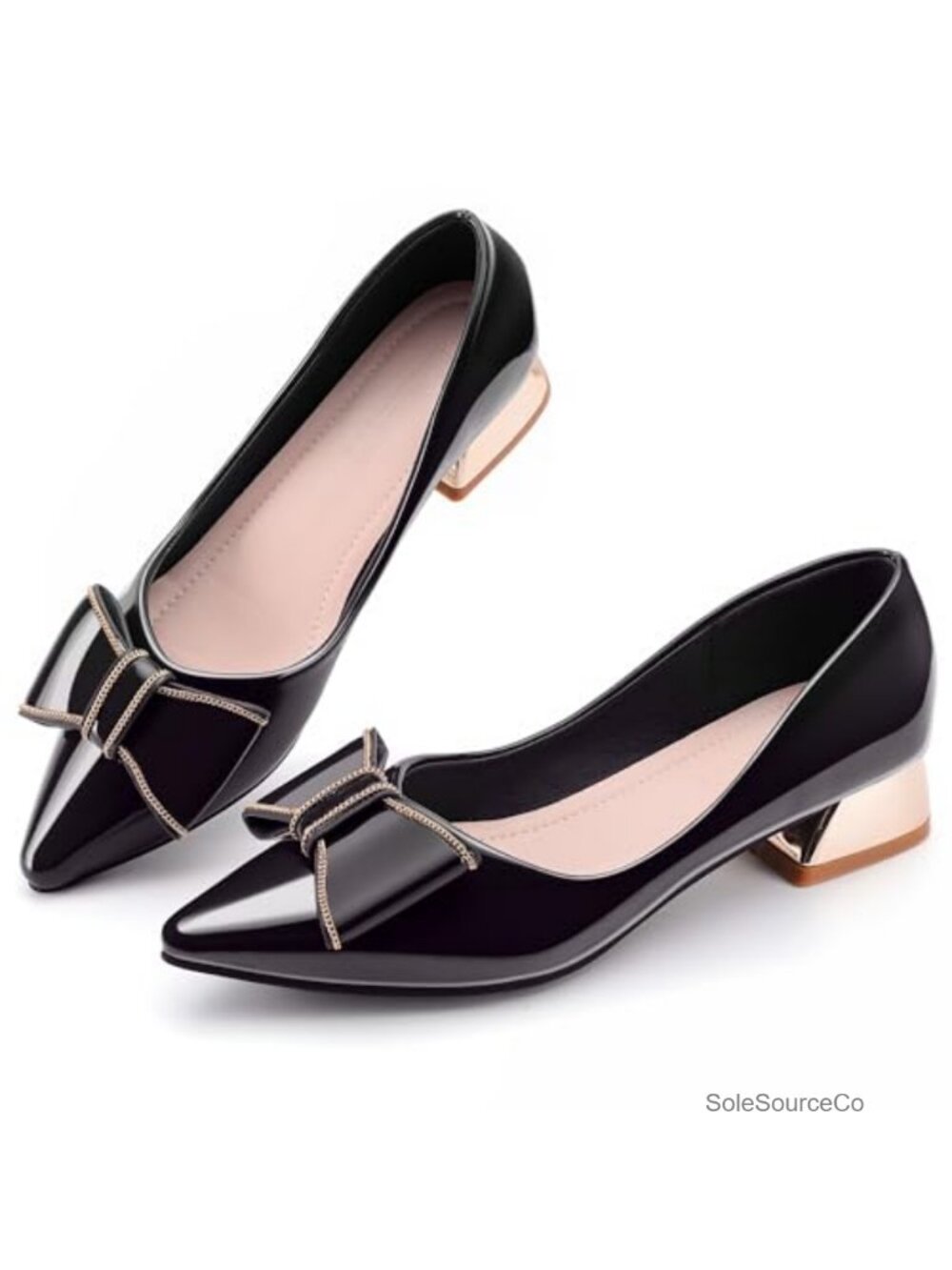 Women's Chunky Closed Toe Low Block Heels Work Pumps Comfortable Dress Wedding